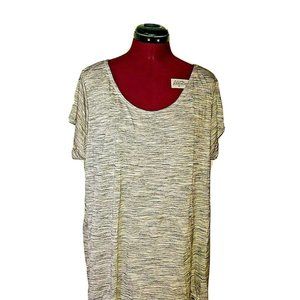 Just Be Free Womens Top Heathered Gray Plus Size 2X Top Scoop Neck